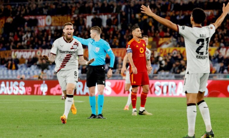 ليفركوزن يتغلب على روما في عقر داره 2-0 ويقترب من نهائي الدوري الأوروبي